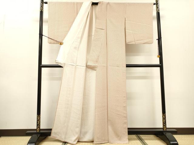 平和屋着物▽上質な小紋　単衣　菱文　やまと誂製　正絹　逸品　DABF2670fe
