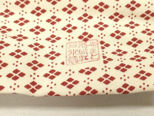 平和屋着物▽上質な小紋　単衣　菱文　やまと誂製　正絹　逸品　DABF2670fe