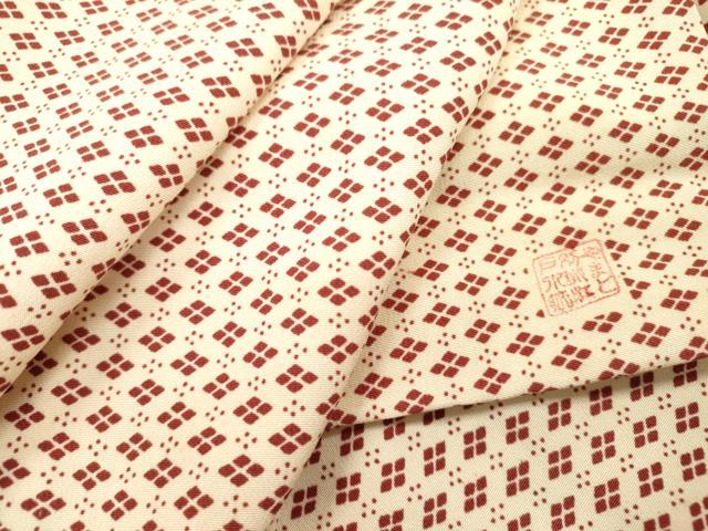 平和屋着物▽上質な小紋　単衣　菱文　やまと誂製　正絹　逸品　DABF2670fe