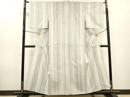 平和屋着物▽本場染大島紬　単衣　吉祥間道　正絹　逸品　DABF2674fe