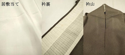 平和屋着物▽本塩沢　単衣　縞　正絹　逸品　DABF2683fe