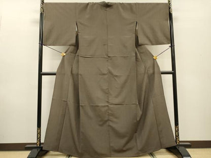 平和屋着物▽本塩沢　単衣　縞　正絹　逸品　DABF2683fe