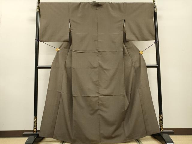平和屋着物▽本塩沢　単衣　縞　正絹　逸品　DABF2683fe