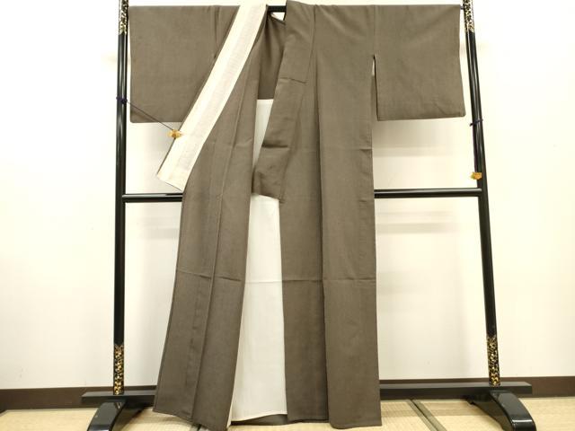 平和屋着物▽本塩沢　単衣　縞　正絹　逸品　DABF2683fe