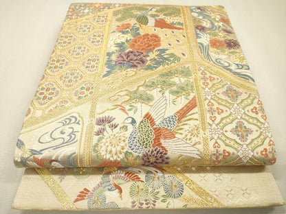 平和屋着物▼六通柄袋帯　唐織　日本装飾美　東照宮陽明門　金糸　正絹　逸品　DABF2689fe
