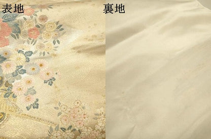 平和屋着物▼六通柄袋帯　唐織　裂取花車文　金銀糸　正絹　逸品　DABF2702fe