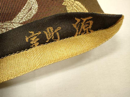 平和屋着物●創業280年　誉田屋源兵衛　全通柄袋帯　室町源　舞蝶文　金銀糸　正絹　逸品　DABF2743fe