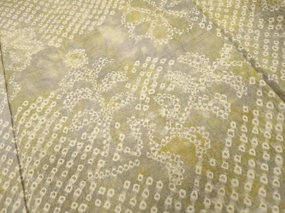 平和屋着物●訪問着　紬地　絞り　草花　正絹　逸品　未使用　DABF2763fe