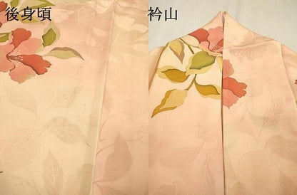 平和屋着物▼上質な小紋　地紋起こし　枝花　暈し染　正絹　逸品　DABF2777fe