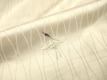 平和屋着物▼訪問着　総刺繍　飛鶴文　金銀糸　正絹　逸品　DABF2782fe