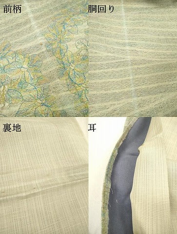 平和屋着物▽太鼓柄袋帯　スリーシーズン　春夏秋　櫛織　草花　金糸　正絹　逸品　DABF2829fe