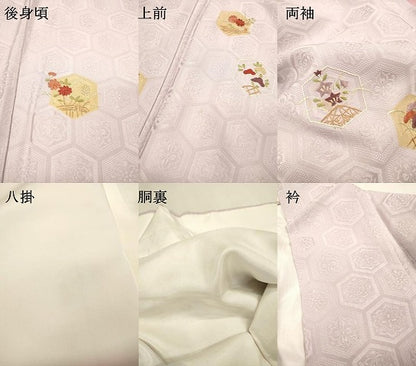 平和屋着物▼訪問着　総刺繍　亀甲花文　金糸　正絹　逸品　DABF2876fe