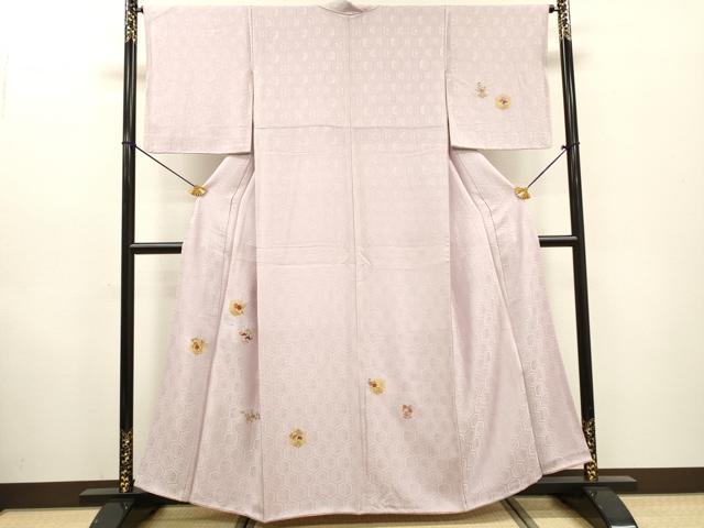 平和屋着物▼訪問着　総刺繍　亀甲花文　金糸　正絹　逸品　DABF2876fe