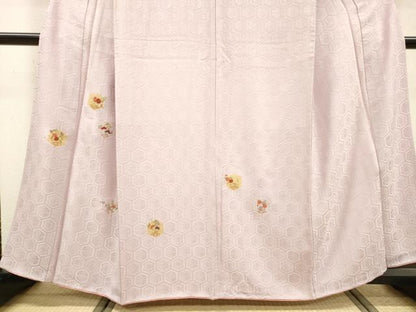 平和屋着物▼訪問着　総刺繍　亀甲花文　金糸　正絹　逸品　DABF2876fe