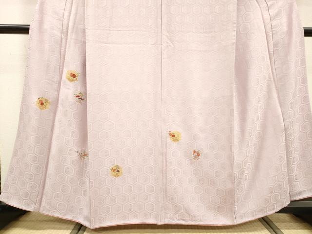 平和屋着物▼訪問着　総刺繍　亀甲花文　金糸　正絹　逸品　DABF2876fe