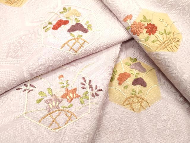 平和屋着物▼訪問着　総刺繍　亀甲花文　金糸　正絹　逸品　DABF2876fe