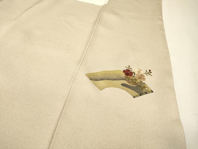 平和屋着物▼螺鈿作家　甲斐泰造　色留袖　螺鈿　刺繍　地紙花文　金糸　正絹　逸品　DABF2885fe