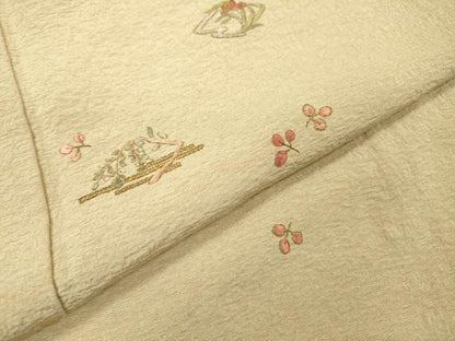 平和屋着物▼訪問着　総刺繍　舞花　金糸　正絹　逸品　DABF2889fe