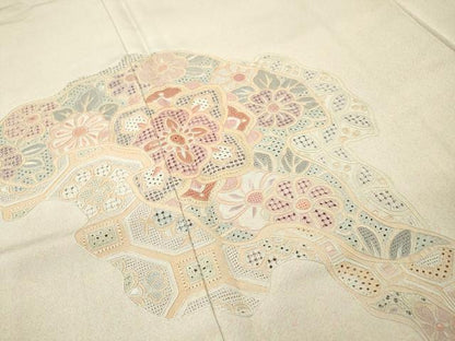 平和屋着物▼中国三大刺繍　スワトウ刺繍　汕頭刺繍　相良刺繍　総刺繍　訪問着　道長吉祥花文　正絹　逸品　DABF2932fe