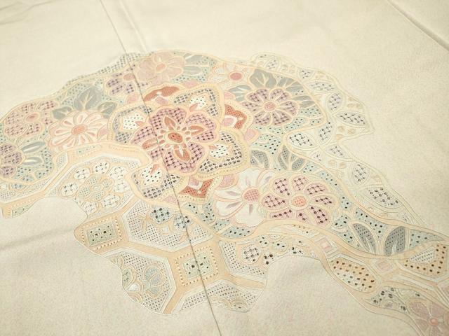 平和屋着物▼中国三大刺繍　スワトウ刺繍　汕頭刺繍　相良刺繍　総刺繍　訪問着　道長吉祥花文　正絹　逸品　DABF2932fe