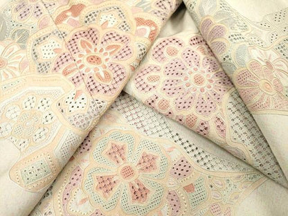 平和屋着物▼中国三大刺繍　スワトウ刺繍　汕頭刺繍　相良刺繍　総刺繍　訪問着　道長吉祥花文　正絹　逸品　DABF2932fe