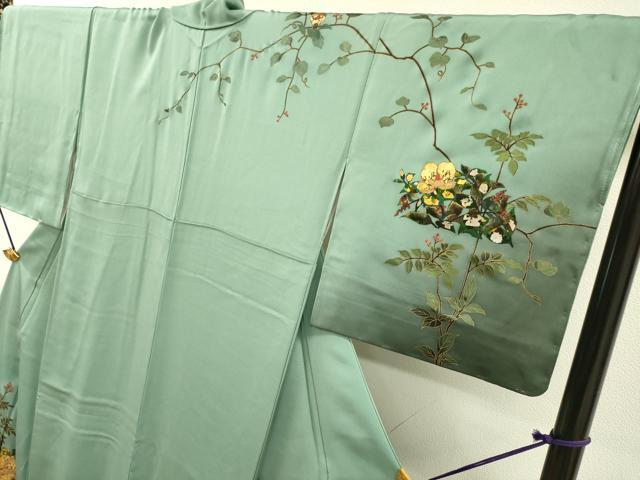 平和屋着物●訪問着　作家物　枝花　暈し染め　金銀彩　正絹　逸品　未使用　DABF2943fe