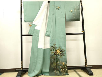 平和屋着物●訪問着　作家物　枝花　暈し染め　金銀彩　正絹　逸品　未使用　DABF2943fe