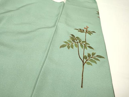 平和屋着物●訪問着　作家物　枝花　暈し染め　金銀彩　正絹　逸品　未使用　DABF2943fe