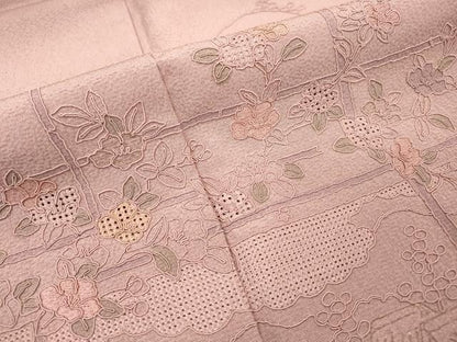平和屋着物▼中国三大刺繍　スワトウ刺繍　汕頭刺繍　総刺繍　訪問着　人物風景花松文　暈し染め　正絹　逸品　DABF2947fe