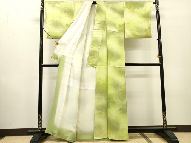 平和屋着物▼上質な小紋　樹林文　暈し染め　高島屋扱い　正絹　逸品　未使用　DABF2953fe