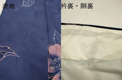 平和屋着物▼上質な小紋　地紋起こし　草花文　正絹　逸品　DABF2961fe