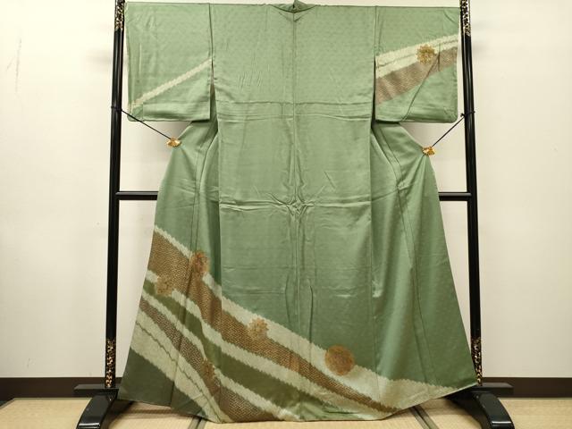 平和屋着物▼中国三大刺繍　スワトウ刺繍　汕頭刺繍　訪問着　正倉院花文　金彩　正絹　逸品　DABF2964fe