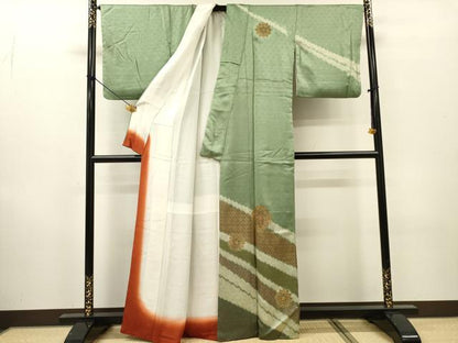 平和屋着物▼中国三大刺繍　スワトウ刺繍　汕頭刺繍　訪問着　正倉院花文　金彩　正絹　逸品　DABF2964fe