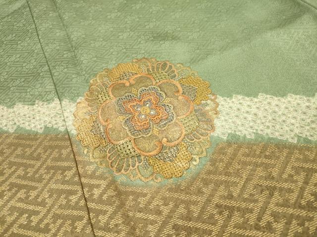平和屋着物▼中国三大刺繍　スワトウ刺繍　汕頭刺繍　訪問着　正倉院花文　金彩　正絹　逸品　DABF2964fe