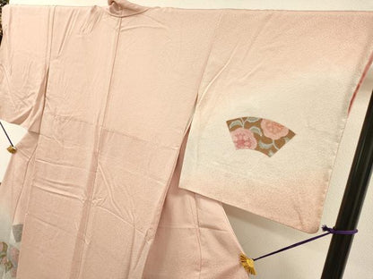 平和屋着物▼中国三大刺繍　スワトウ刺繍　汕頭刺繍　総刺繍　訪問着　地紙花唐草文　暈し染め　正絹　逸品　DABF2965fe
