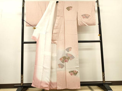 平和屋着物▼中国三大刺繍　スワトウ刺繍　汕頭刺繍　総刺繍　訪問着　地紙花唐草文　暈し染め　正絹　逸品　DABF2965fe