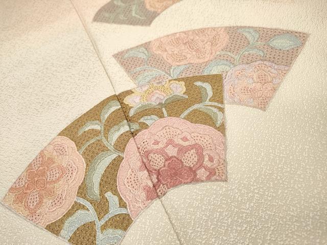 平和屋着物▼中国三大刺繍　スワトウ刺繍　汕頭刺繍　総刺繍　訪問着　地紙花唐草文　暈し染め　正絹　逸品　DABF2965fe