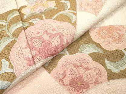 平和屋着物▼中国三大刺繍　スワトウ刺繍　汕頭刺繍　総刺繍　訪問着　地紙花唐草文　暈し染め　正絹　逸品　DABF2965fe