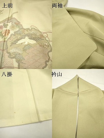 平和屋着物▼中国三大刺繍　スワトウ刺繍　汕頭刺繍　総刺繍　訪問着　几帳雪輪飛鶴花文　暈し染め　正絹　逸品　DABF2966fe