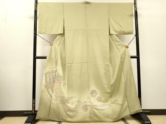 平和屋着物▼中国三大刺繍　スワトウ刺繍　汕頭刺繍　総刺繍　訪問着　几帳雪輪飛鶴花文　暈し染め　正絹　逸品　DABF2966fe