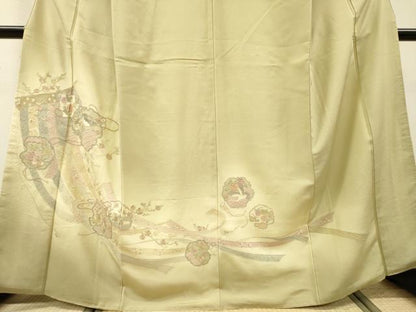 平和屋着物▼中国三大刺繍　スワトウ刺繍　汕頭刺繍　総刺繍　訪問着　几帳雪輪飛鶴花文　暈し染め　正絹　逸品　DABF2966fe