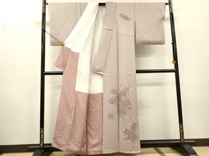 平和屋着物▼中国三大刺繍　スワトウ刺繍　汕頭刺繍　相良刺繍　総刺繍　訪問着　几帳花文　正絹　逸品　DABF2969fe