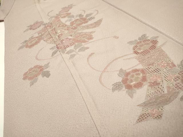 平和屋着物▼中国三大刺繍　スワトウ刺繍　汕頭刺繍　相良刺繍　総刺繍　訪問着　几帳花文　正絹　逸品　DABF2969fe