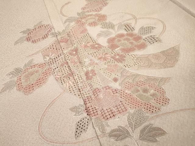 平和屋着物▼中国三大刺繍　スワトウ刺繍　汕頭刺繍　相良刺繍　総刺繍　訪問着　几帳花文　正絹　逸品　DABF2969fe