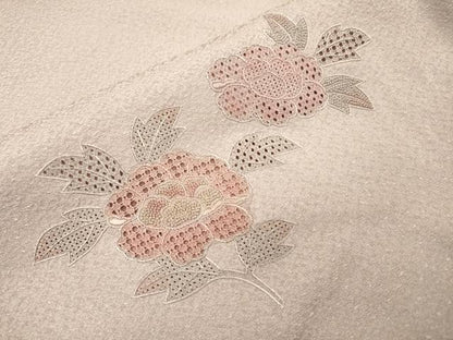 平和屋着物▼中国三大刺繍　スワトウ刺繍　汕頭刺繍　相良刺繍　総刺繍　訪問着　几帳花文　正絹　逸品　DABF2969fe
