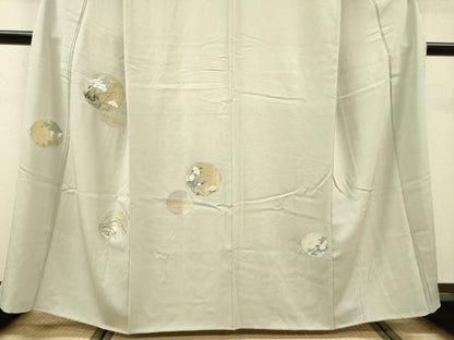 平和屋着物▼訪問着　総刺繍　寿光織　花鳥丸文　金銀糸　正絹　逸品　DABF2970fe