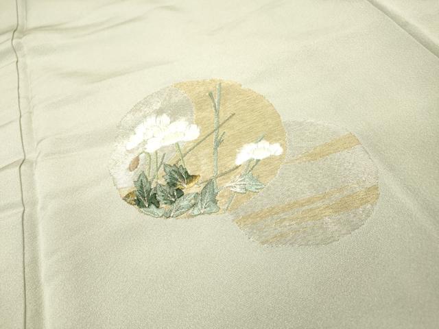 平和屋着物▼訪問着　総刺繍　寿光織　花鳥丸文　金銀糸　正絹　逸品　DABF2970fe