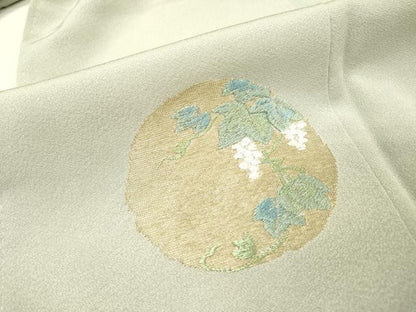 平和屋着物▼訪問着　総刺繍　寿光織　花鳥丸文　金銀糸　正絹　逸品　DABF2970fe