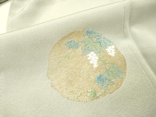 平和屋着物▼訪問着　総刺繍　寿光織　花鳥丸文　金銀糸　正絹　逸品　DABF2970fe