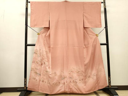 平和屋着物▼中国三大刺繍　スワトウ刺繍　汕頭刺繍　総刺繍　訪問着　地紙人物風景文　暈し染め　金糸　正絹　逸品　DABF2972fe